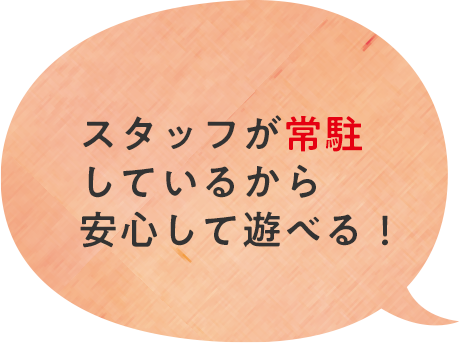 スタッフが常駐しているから安心して遊べる！